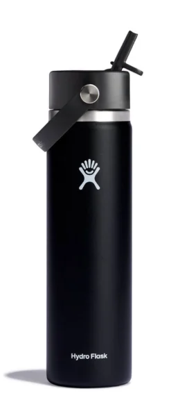 Thermosfles Hydro Flask Wide Mouth Flex Straw Cap Black 709 Ml