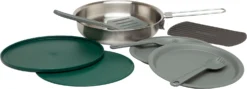 Kookset Stanley Adventure Prep+Eat Set Stainless Steel (9-delig) -Bo-Camp Shop Large JPG Adventure20All In One20Fry20Pan20Set2020Stainless20Steel 3