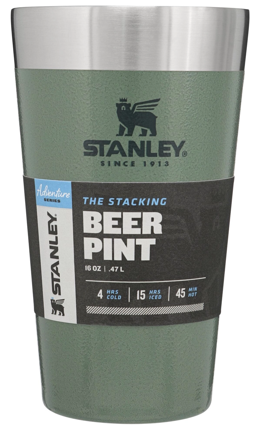 Reisbeker Stanley Adventure Stacking Vacuum Pint Hammertone Green 0,47L 4 Reisbeker Stanley Adventure Stacking Vacuum Pint Hammertone Green 0,47L - Afbeelding 4